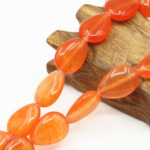 Pedras laranja lágrimas 13x18mm, contas soltas de calcedônia com 15 polegadas, fazer joias, artesanato diy para mulheres e meninas, presentes de natal 2024 - compre barato