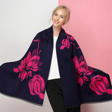 Euramerican Design Women Cashmere Pashmina Shawls&Scarves Thicken Warm Wrap Flower Printing Winter Woman Scarf Thick Blanket 2024 - buy cheap