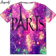 Joyonly-camiseta colorida infantil, camisa para meninos e meninas, 3d, desenhos animados, galaxy paris, fashion, 4-20 anos, verão 2018 2024 - compre barato