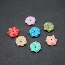 (20 pieces/lot)  Carved Six valve leaf 12mm Space parts Multi-color Artificial Coral Findings for Jewelry making 2024 - buy cheap