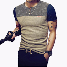 Мужская футболка с коротким рукавом, в стиле пэчворк 2024 - купить недорого