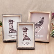 American Photo Frame Creative Retro Wood Color 8 Inch 7 Inch 6 Inch Home Decoration Hanging Wall Wedding Photo Frame 2024 - buy cheap