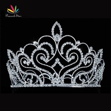 Peacock Star Vintage Style Pageant Beauty Contest Tall 4.5" Tiara Full Circle Round Crystal Crown CT1691 2024 - buy cheap