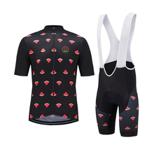 Homem novo 2017 melancia bicicleta pro/estrada pro equipe ciclismo bib conjuntos/wear jérsei + bib shorts respirável 3d gel almofada 2024 - compre barato