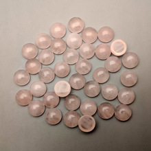 fashion High quality Quartz Rose Natural Stone round Beads 12MM charm cabochon Ring earring accessories 50Pcs wholesale no hole 2024 - buy cheap