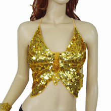 2018 Newest High quality brand new women cheap sequin belly dance sexy butterfly bra straps belly dancing costume bra 2024 - buy cheap