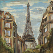 Abstract oil painting modern cityscapes A Moment in Paris by Silvia Vassileva Paintings Art on Canvas High quality hand painted 2024 - buy cheap