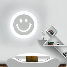 Modern Living Room Bedroom Bedside Wall Lamp 12W Led Acrylic Children Light Fixtures White Iron Sconce Home Lighting 110-220V 2024 - buy cheap