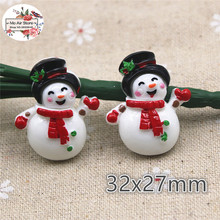 10 pçs resina natal boneco de neve flatback cabochão para centro arco do cabelo, scrapbook, diy acessórios 2024 - compre barato