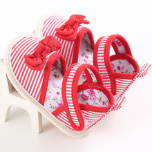 Sapatos listrados de princesa para bebês, sapatos com fundo macio para primavera e outono, 0-1 anos, para crianças pequenas 2024 - compre barato