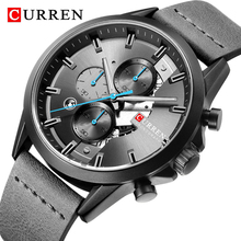 New CURREN Luxury Brand Mens Watches Military Leather Sport Watch Men Army Watch Man Quartz Clock Chronograph Relogio Masculino 2024 - buy cheap