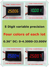 RD Four Colors 0.36" Variable Precision DC 0-33 V Four Wires Digital Voltmeter voltage panel meter led display [ 4 pieces / lot] 2024 - buy cheap