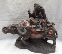 Bi001079-estatua china de bronce, estatua de toro Ox de 13 pulgadas, Sublime, Suclpture, Taoismo, LaoZi 2024 - compra barato