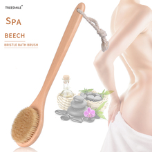 Escova para banho com cerdas naturais esfoliantes, escova massageadora para o corpo em madeira para circulação sanguínea d30 2024 - compre barato