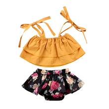 Girl Strap Tops Sleeveless Vest Floral Shorts 2pcs Clothing Set Summer Toddler Baby Kids Girls Sister Clothes Sets 0-24M 2024 - buy cheap