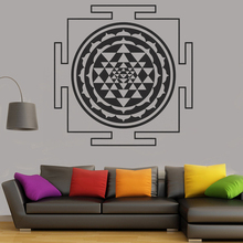Sri Yantra Mandala Geometry PVC wall Sticker yoga gym removeable vinyl wall decal Home Decor for living room bedroom G738 2024 - compre barato