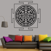 Pegatina de pared de PVC con diseño geométrico de Mandala, calcomanía de vinilo extraíble para yoga, gimnasio, decoración del hogar para sala de estar y dormitorio G738 2024 - compra barato