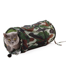 Brinquedo de túnel de camuflagem para gatos, produto para animais de estimação, brinquedo de túnel de gato de guaxinim, brinquedo dobrável em massa 2024 - compre barato