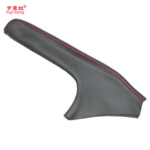 Yuji-hong capa para cobertura de freio de mão para hyundai, tucson 2006 a 2013, couro genuíno, preto/vermelho 2024 - compre barato