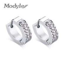 Modyle New Stud Earring Women Earings Fashion Stainless Steel Crystal Earrings 2024 - buy cheap