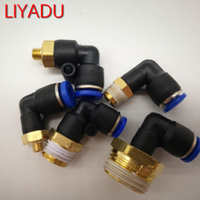 10pcs Pneumatic connector L Shape PL OD 10mm Hose Tube -1/8 1/4 3/8 1/2  Thread Air Elbow quick coupling Fitting 2024 - buy cheap