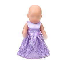 Одежда для кукол; Фиолетовое вечернее платье; Размер 43 см; Детские куклы и куклы для девочек 18 дюймов; Аксессуары для одежды; f397 2024 - купить недорого