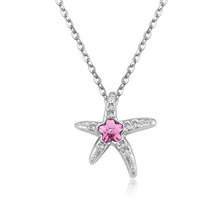 2018 Starfish with crystal  Rose Gold Color  Austrian Crystal Pendant Necklace 5 Colors 2024 - buy cheap