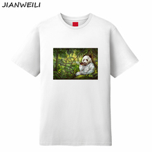 JIANWEILI футболка для женщин новые футболки с короткими рукавами летние хлопковые футболки с рисунком панды Harajuku футболка Ulzzang Большие размеры 2024 - купить недорого