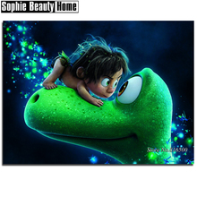 Diy 5d Diamond Mosaic Full Drill Diamond Painting Cross Stitch Cartoon Boy and Dinosaur Diamond Embroidery kit Needlework 187122 2024 - buy cheap