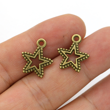 JAKONGO Antique Bronze Plated Star Charm Pendant for Jewelry Making Bracelet Accessories DIY 15mm 20pcs/lot 2024 - buy cheap