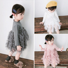 Vestido de princesa estilo coreano roupas de bebê meninas outono inverno vestidos de festa de malha tutu bolo vestidos de criança meninas vestido bc694 2024 - compre barato