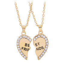 Fashion Friend Forever Series Gold And Silver Pendant Necklace One Half And A Half Girlfriend Brother Couple Wholesale D4927c 2024 - buy cheap