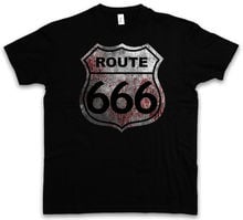 2019 Novo 100% Algodão T-Shirt Dos Homens de Roupas Plus Size Biker Raça Rodovia Route 666 T-Shirt Satanás Eua Carro de Estrada Para chopper Camisa Inferno 2024 - compre barato