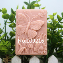 Новый продукт! 1 шт. Бабочка и цветок (zx155) силиконовые формы для мыла ручной работы DIY 2024 - купить недорого
