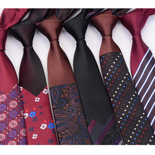 Модный тонкий галстук RBOCOTT, мужской галстук 6 см, новинка, роскошный галстук в клетку с цветочным рисунком и полосками, тонкий красный, синий, коричневый для мужчин, для свадебной вечеринки 2024 - купить недорого