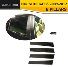 Carro-Styling Guarnição Da Tampa De Fibra De Carbono B Pilar Para Audi A4 B8 2009-2012 2024 - compre barato