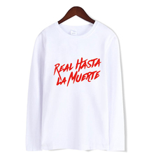 Футболка с длинным рукавом Real Hasta La Muerte, Повседневная футболка в стиле хип-хоп для мужчин и женщин 2024 - купить недорого