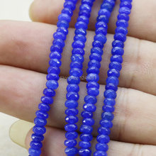 4X6mm Wholesale Dark-Blue Chalcedony Accessories Crafts Loose Abacus Women Beads Diy Stone Faceted Jewelry Making Design 15inch 2024 - buy cheap