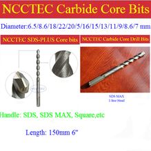 18mm diameter 150mm 6'' long NCP186 carbide wall core drill bits for Elevator projects FREE shipping drill tools 2024 - buy cheap