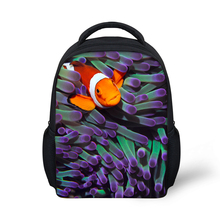 ELVISWORDS Small School Bags For Girls Boys Kindergarten Kids Bag Marine Fish Animal Print School Backpack Blue Mochila Escolar 2024 - buy cheap