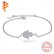 Conjunto de pulseiras femininas de prata esterlina 100%, bracelete com fecho de faísca cz, zircônia cúbica, ajustável, joia de luxo para mulheres 2024 - compre barato