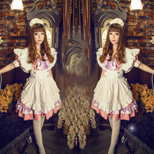 Cute Maid Costume Dress Sweet Classic Lolita Apron Dress with Hairband Fairy Tale Character Cosplay Wear Lovely Carnival Suit 2024 - buy cheap