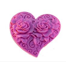 HC0011 roses flower heart shape Soap Mold Silicone molds candle molds chocolate mould silicone fondant mold Candy clay resin 2024 - buy cheap