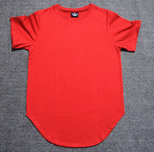 Мужская хлопковая футболка SWAG в стиле хип-хоп, уличная футболка с подолом дуги 2024 - купить недорого