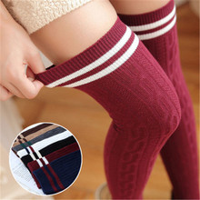 1 Pair Of 2018 New Fashion Women's Cotton Sexy Thigh High Over The Knee Socks Long Cotton Stockings For Girls Ladies Women 2024 - buy cheap