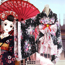 Винтаж японские кимоно Yukata Haori Хеллоуин костюм Ретро женское платье Оби наряд для косплея 2024 - купить недорого