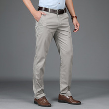 Новые Брендовые мужские брюки со средней талией, длинные брюки, мужские тонкие дышащие деловые повседневные Прямые мужские брюки, Размеры 29-42, Pantalon Hombre 2024 - купить недорого
