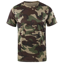 Мужская футболка с коротким рукавом, летняя быстросохнущая камуфляжная футболка с круглым вырезом, повседневные футболки, спортивные тактические боевые футболки 2024 - купить недорого