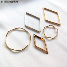 10pcs Alloy Geometry DIY Earrings Jewelry Accessories Necklace Rings Vintage Exquisite Fashion Women's Pendants PURPLEGRAPE 2024 - buy cheap