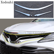 Car Trim Front Upper Grid Grill Grille Bumper Racing Stick Protection Frame For Toyota New Camry XV70 2017 2018 2019 2020 2024 - buy cheap